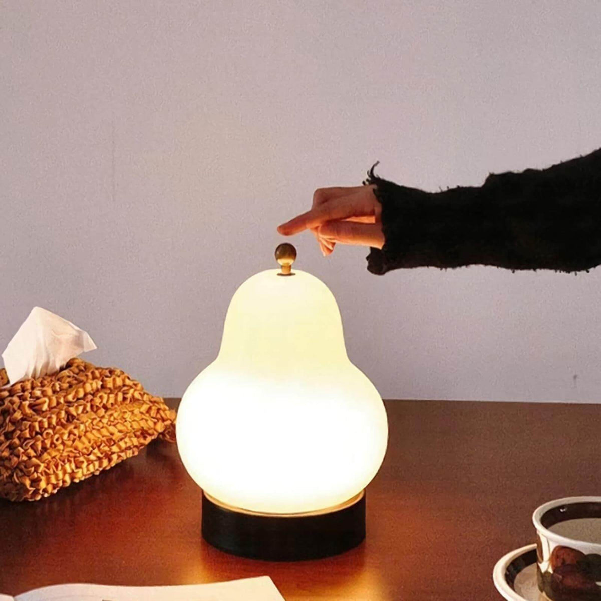 Pear Shaped Cordless Table Lamp Rechargeable Warm LED Accent Light