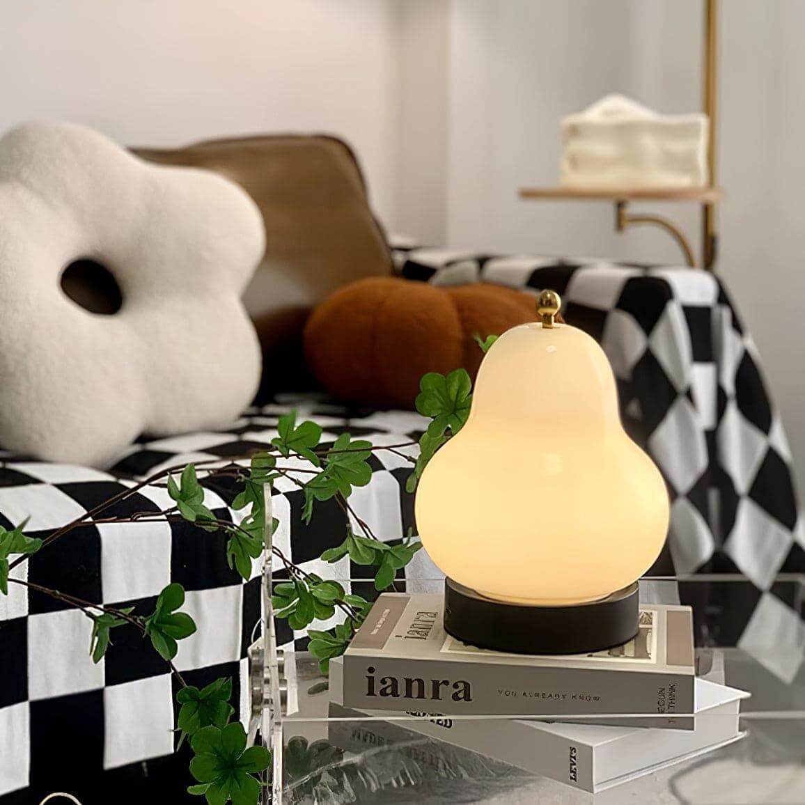 Pear Shaped Cordless Table Lamp Rechargeable Warm LED Accent Light