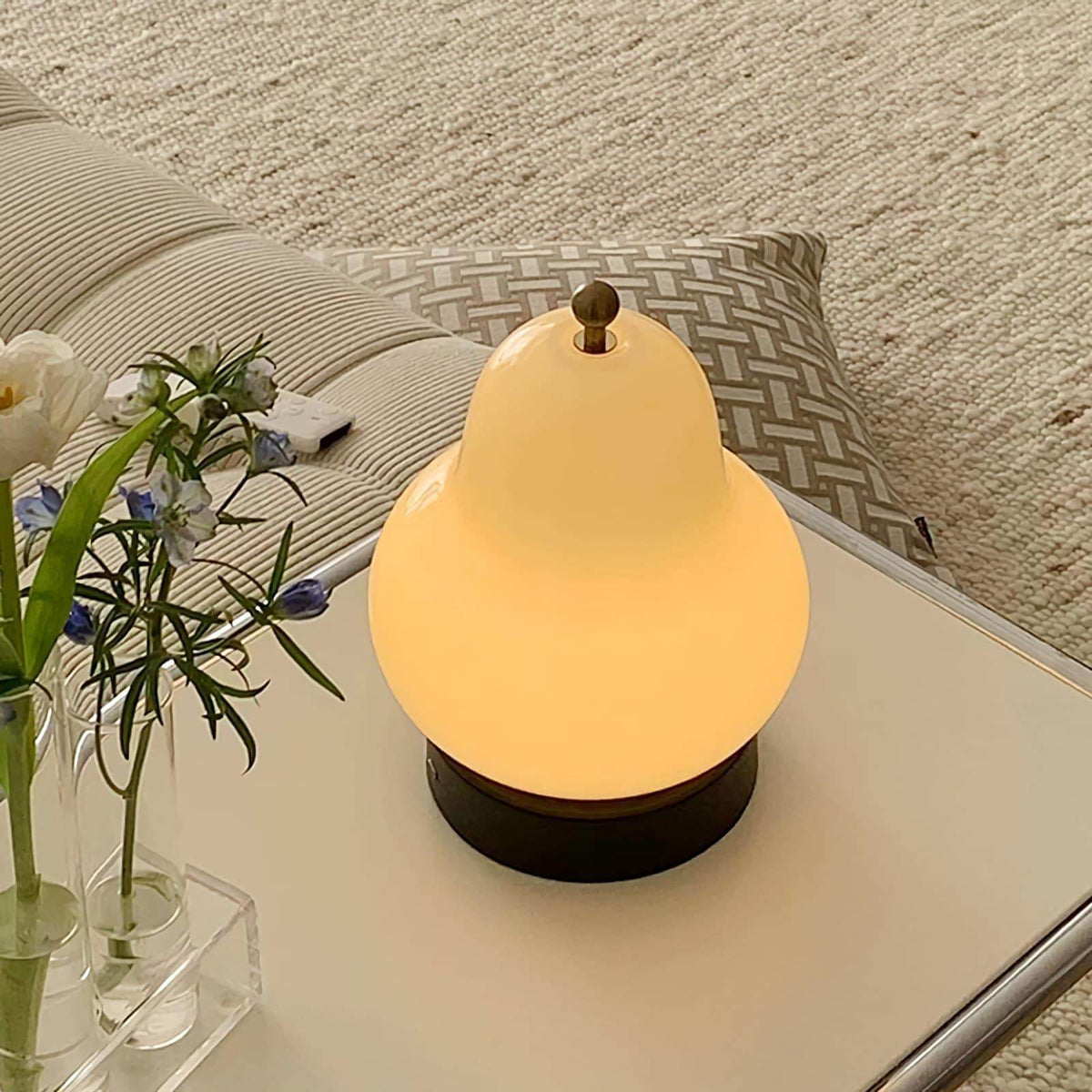 Pear Shaped Cordless Table Lamp Rechargeable Warm LED Accent Light