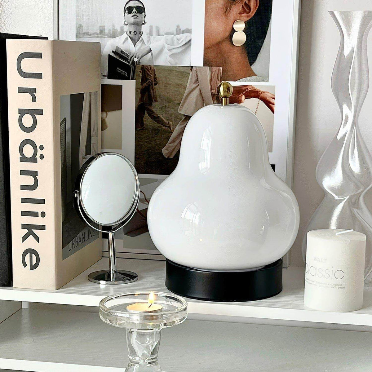 Pear Shaped Cordless Table Lamp Rechargeable Warm LED Accent Light