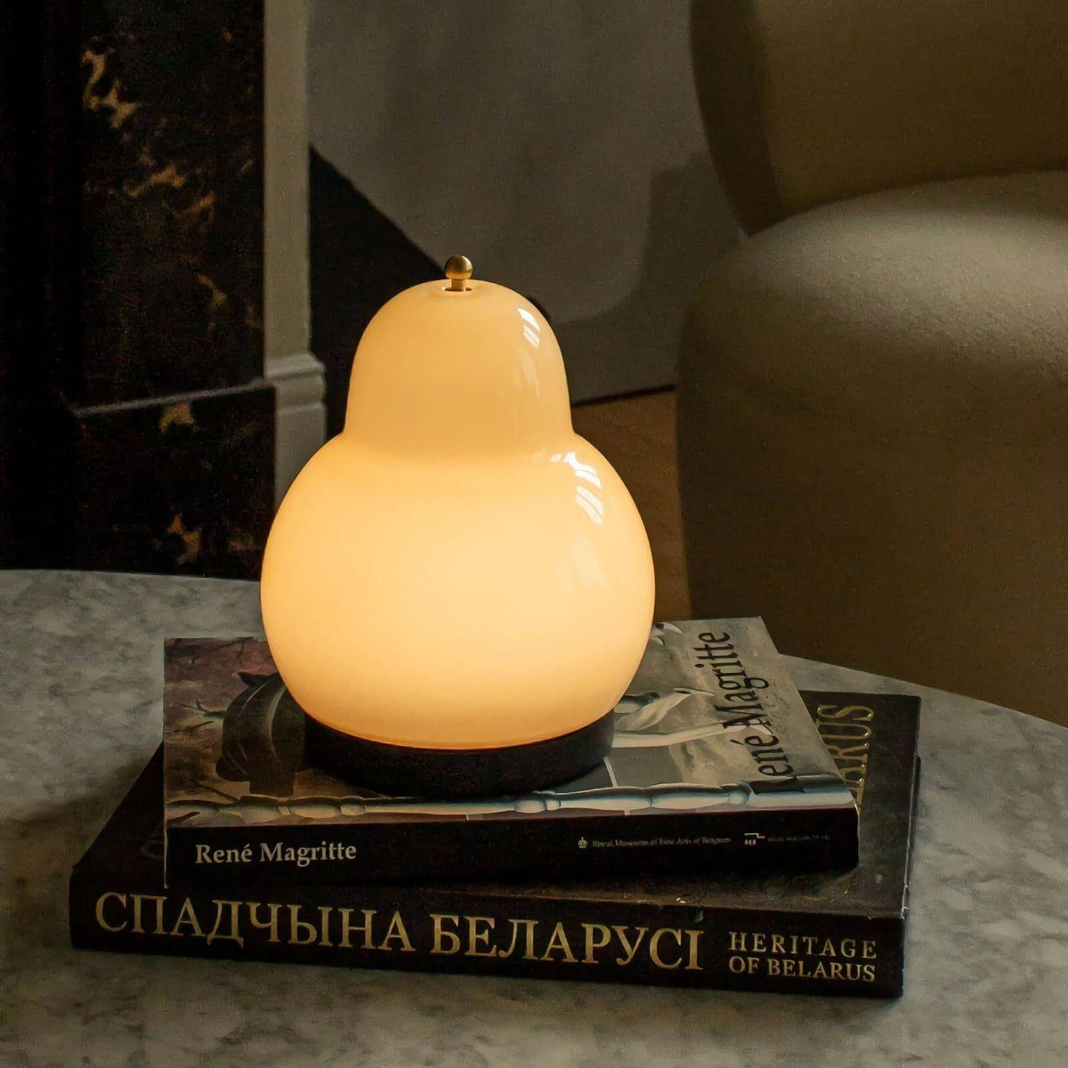 Pear Shaped Cordless Table Lamp Rechargeable Warm LED Accent Light