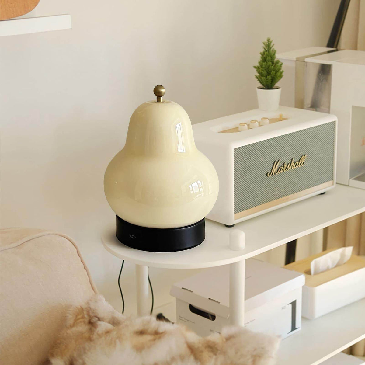 Pear Shaped Cordless Table Lamp Rechargeable Warm LED Accent Light