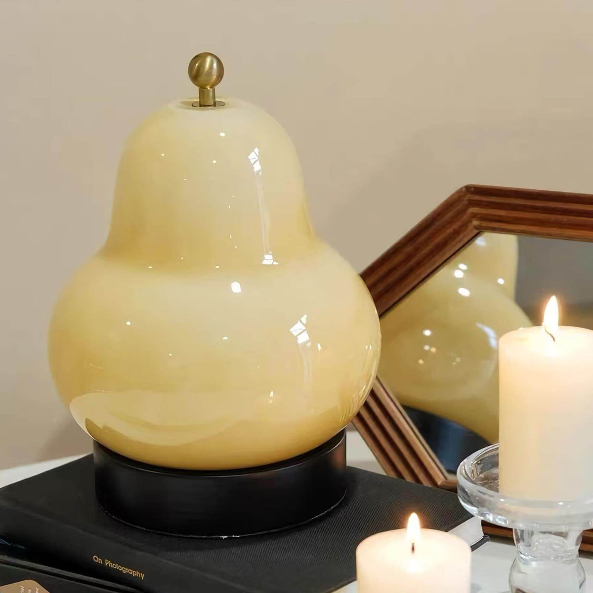 Pear Shaped Cordless Table Lamp Rechargeable Warm LED Accent Light