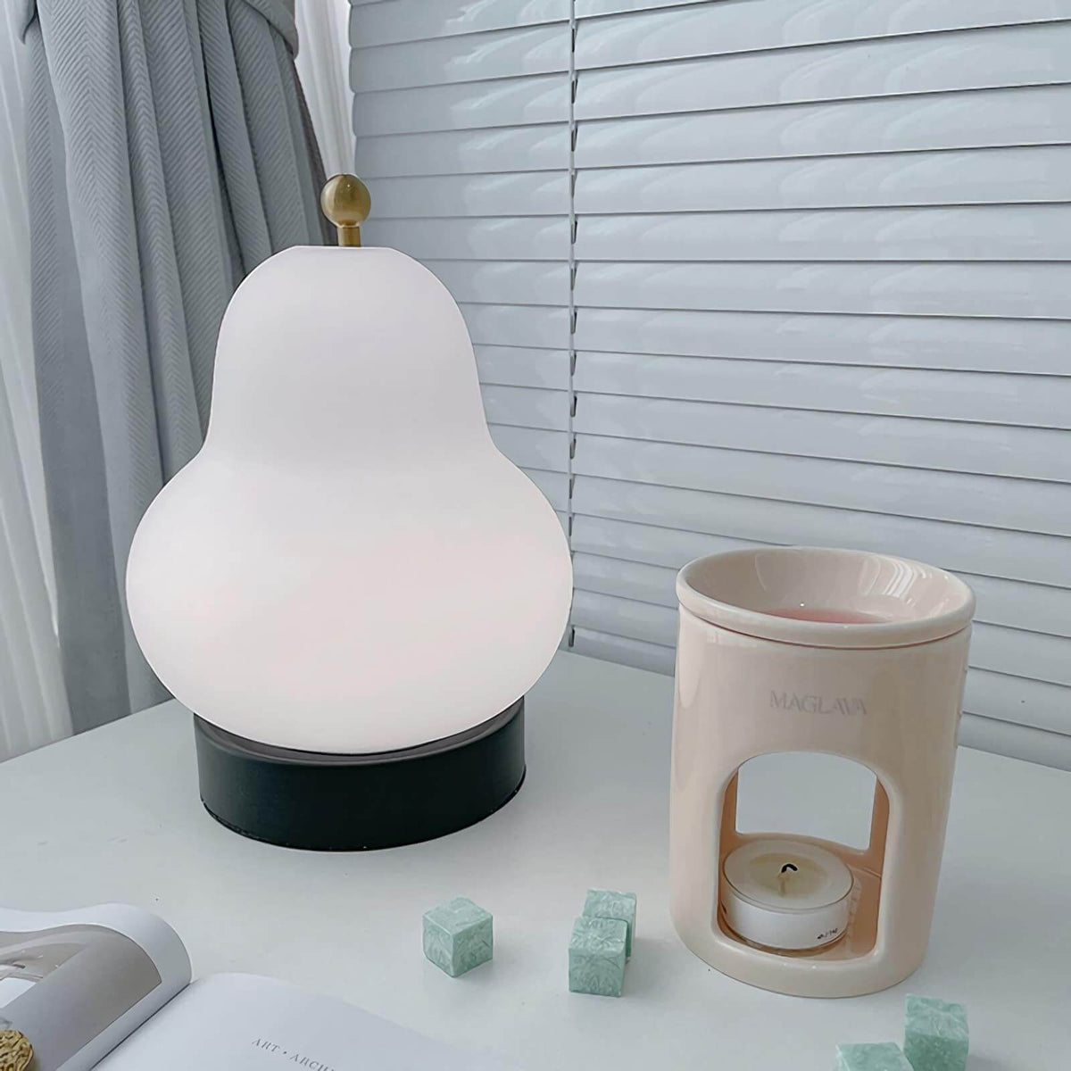 Pear Shaped Cordless Table Lamp Rechargeable Warm LED Accent Light