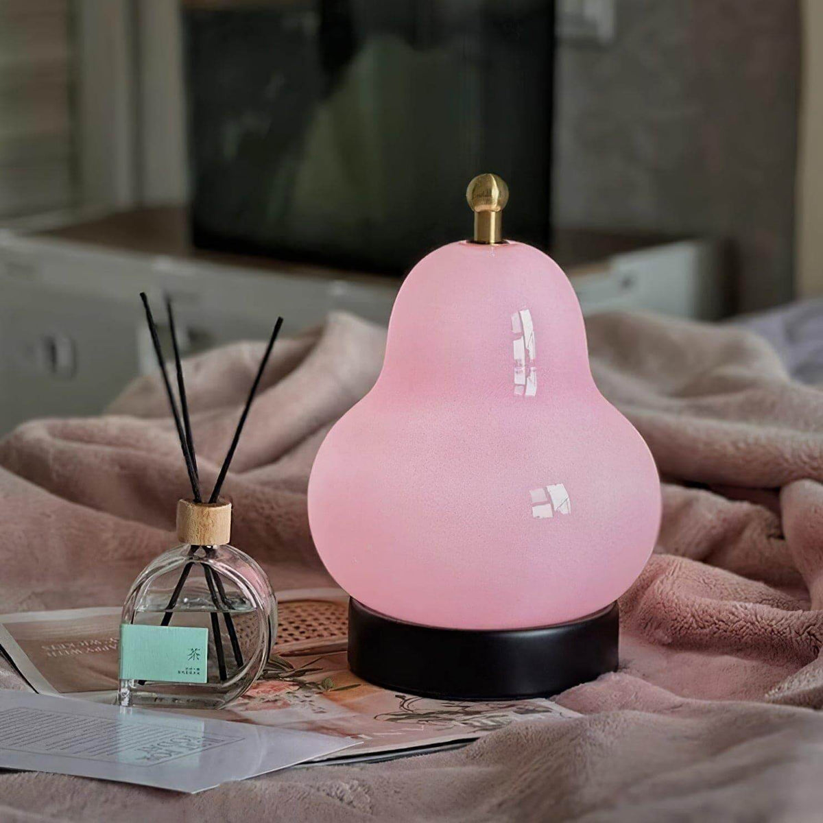 Pear Shaped Cordless Table Lamp Rechargeable Warm LED Accent Light