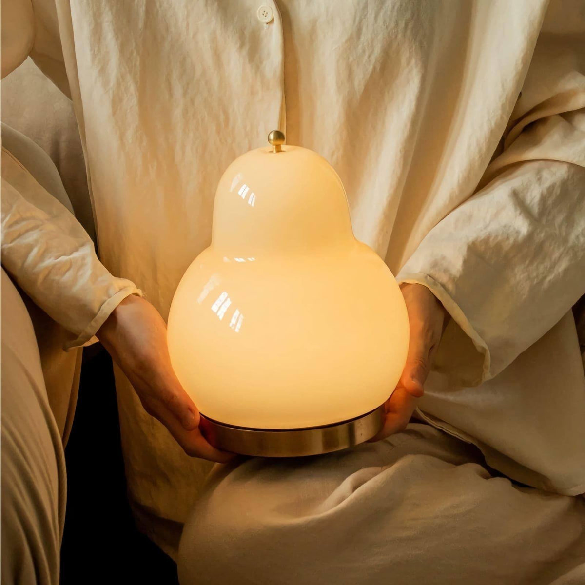 Pear Shaped Cordless Table Lamp Rechargeable Warm LED Accent Light