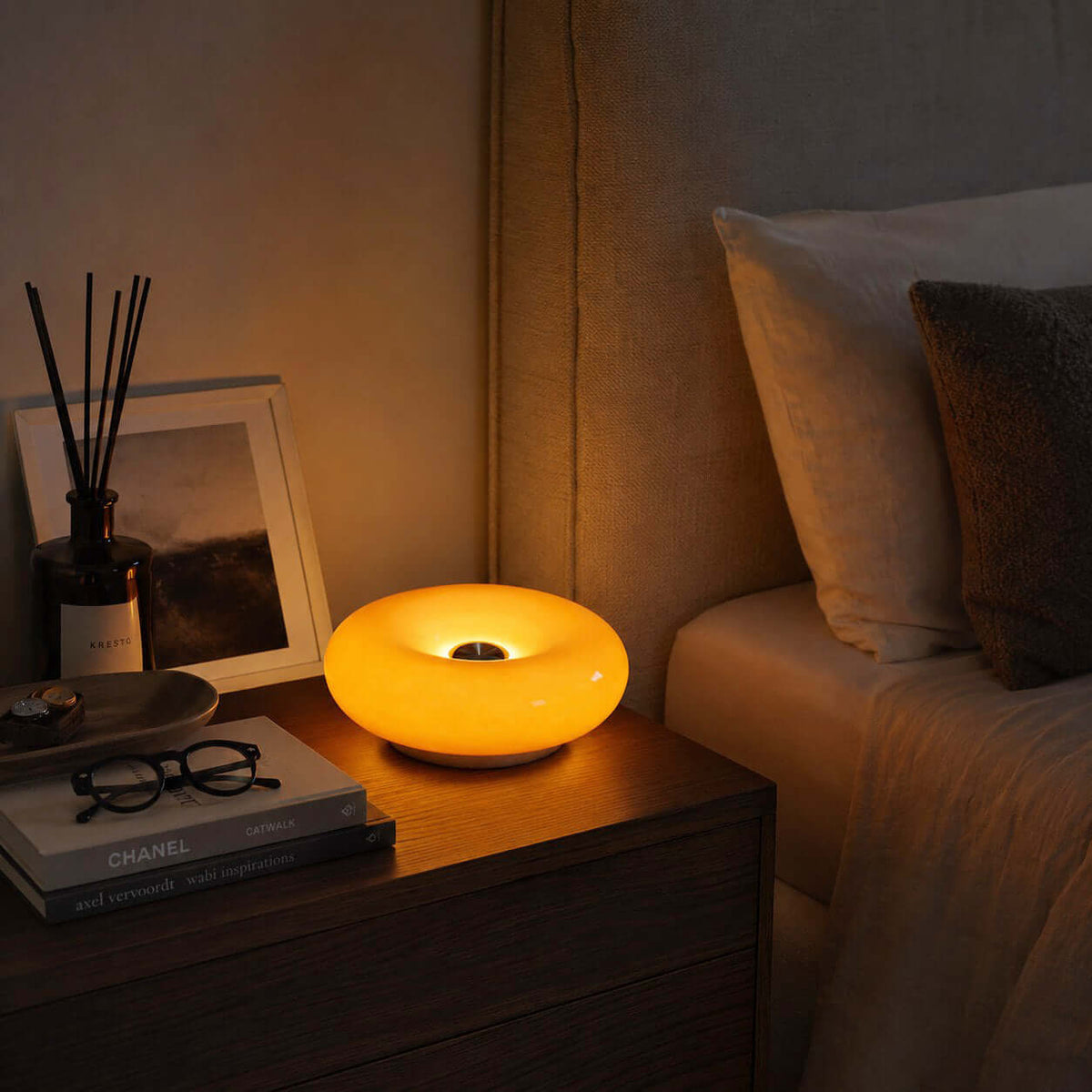 Donut Table Lamp Cordless Rechargeable LED Novelty Accent Light