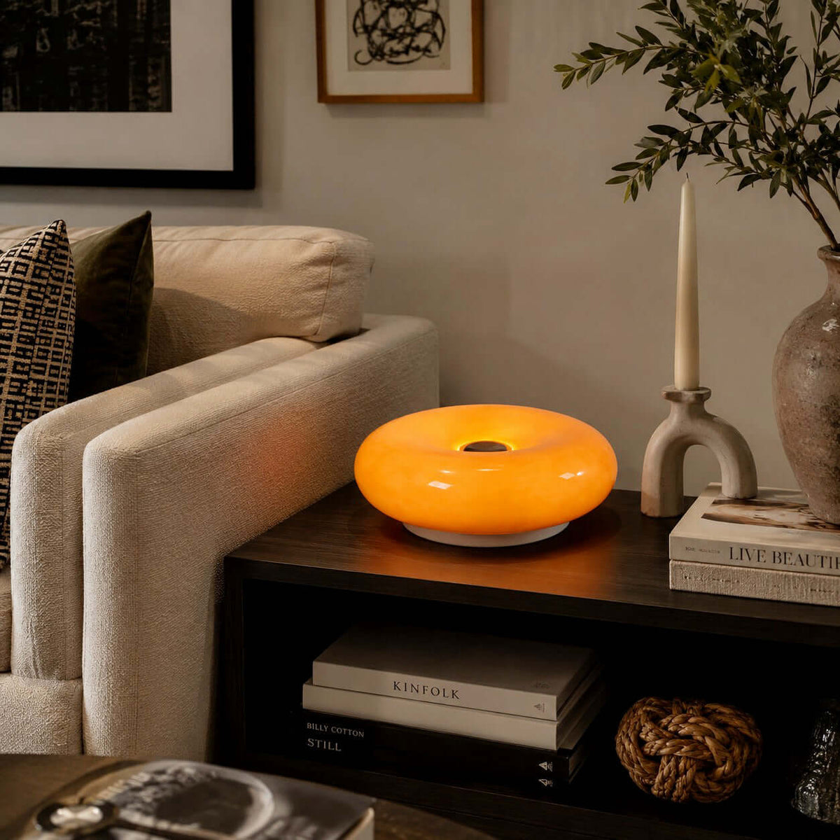 Donut Table Lamp Cordless Rechargeable LED Novelty Accent Light