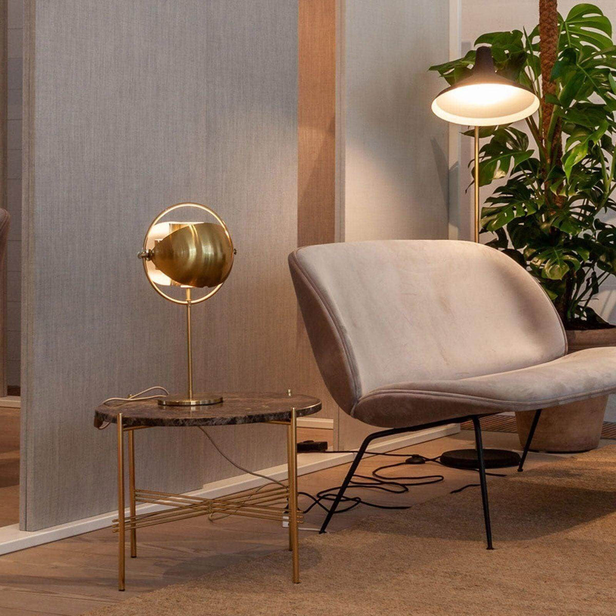 Deformed Ball Table Lamp Sculptural Ceramic Warm LED Accent Light