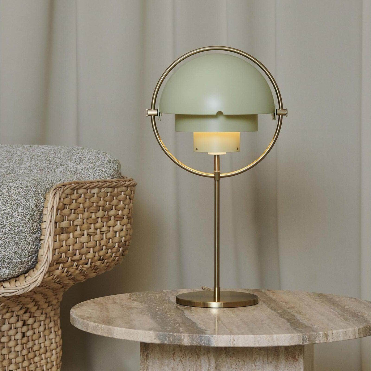 Deformed Ball Table Lamp Sculptural Ceramic Warm LED Accent Light