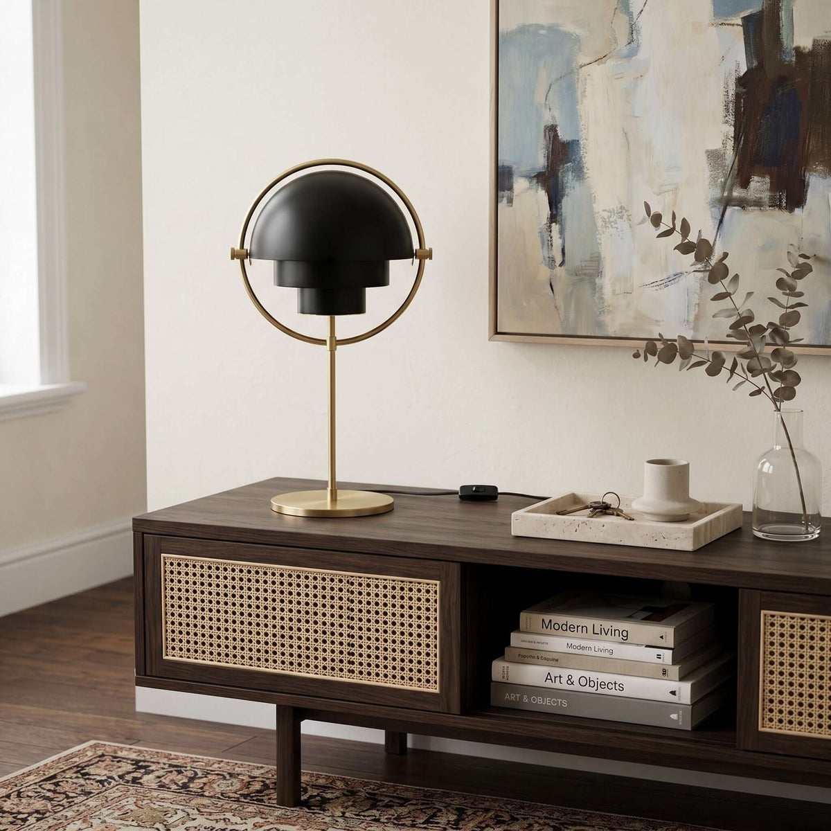 Deformed Ball Table Lamp Sculptural Ceramic Warm LED Accent Light