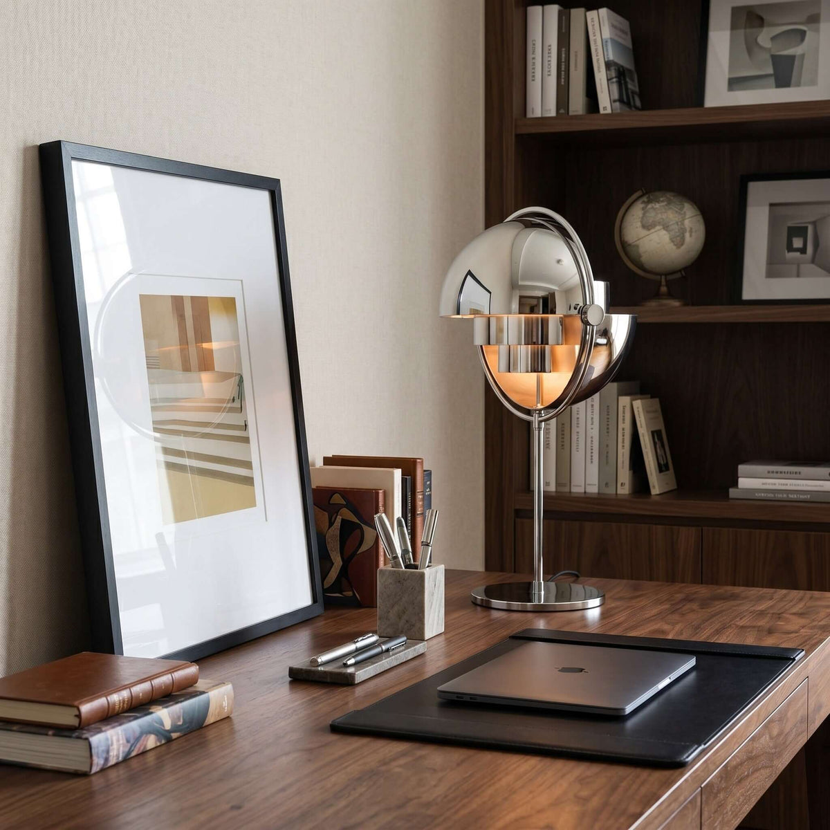 Deformed Ball Table Lamp Sculptural Ceramic Warm LED Accent Light