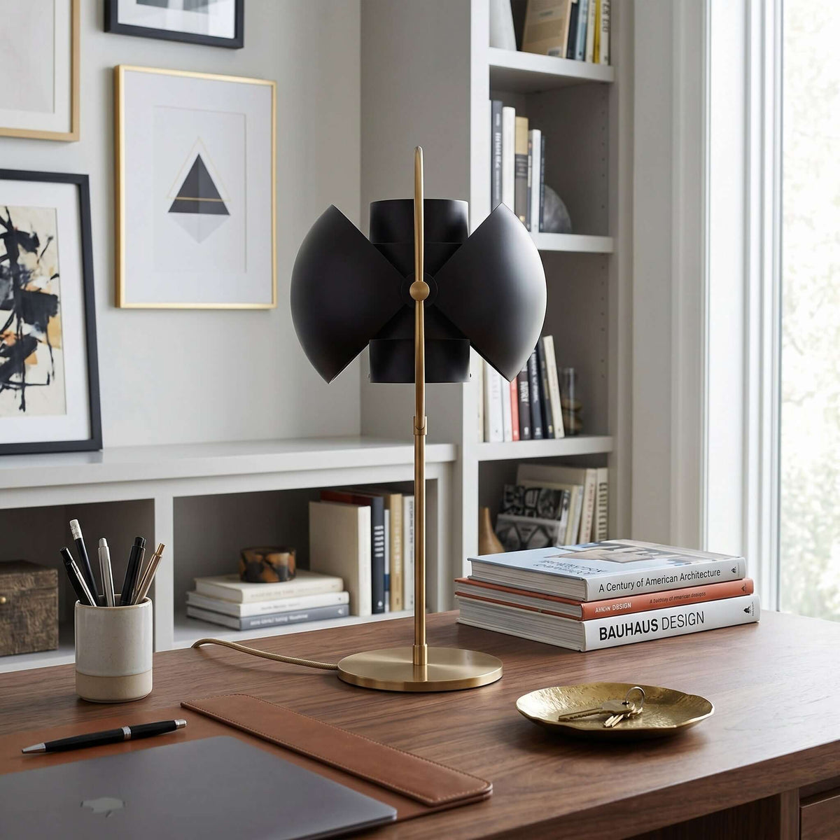 Deformed Ball Table Lamp Sculptural Ceramic Warm LED Accent Light