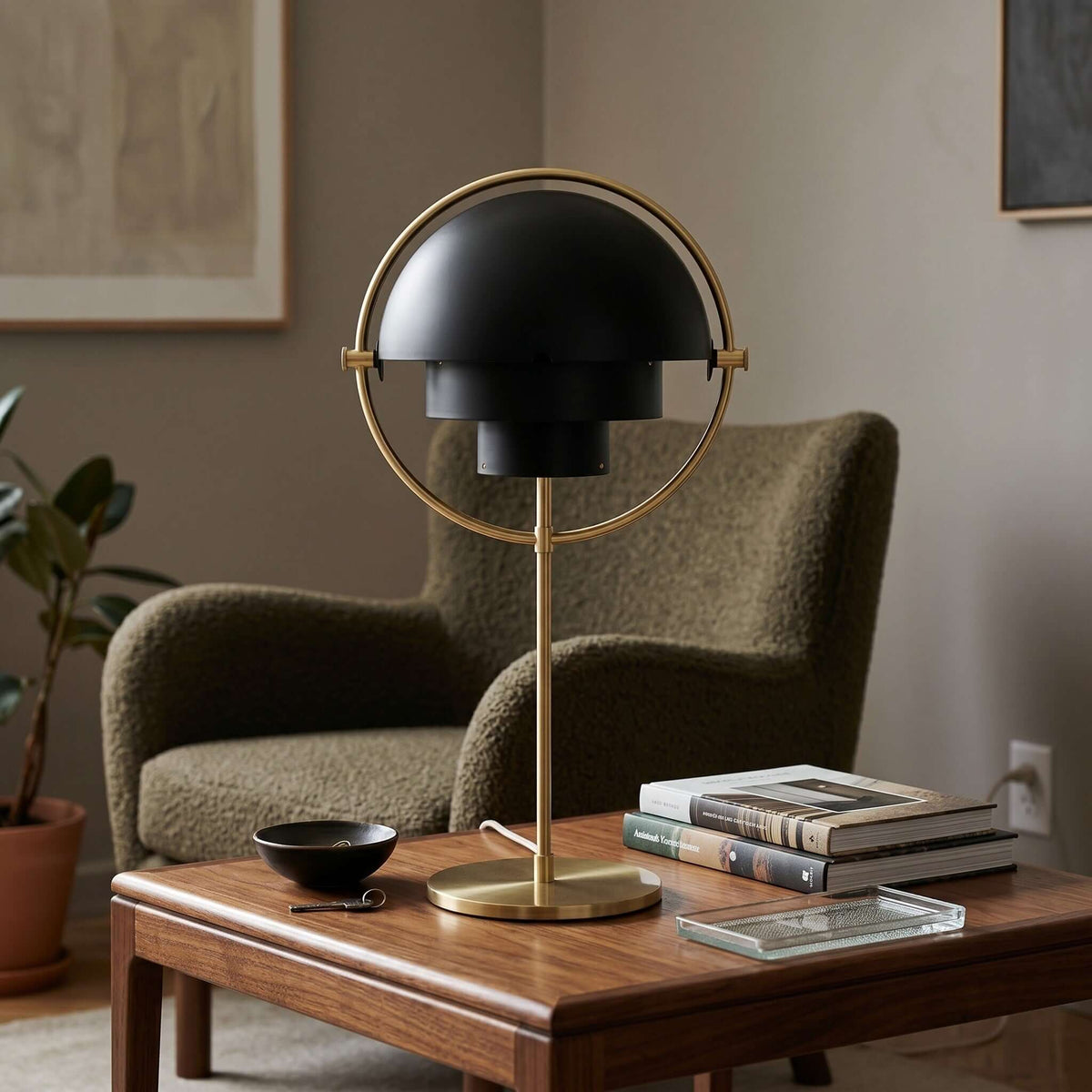 Deformed Ball Table Lamp Sculptural Ceramic Warm LED Accent Light