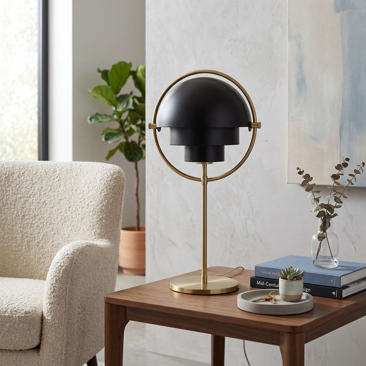 Deformed Ball Table Lamp Sculptural Ceramic Warm LED Accent Light