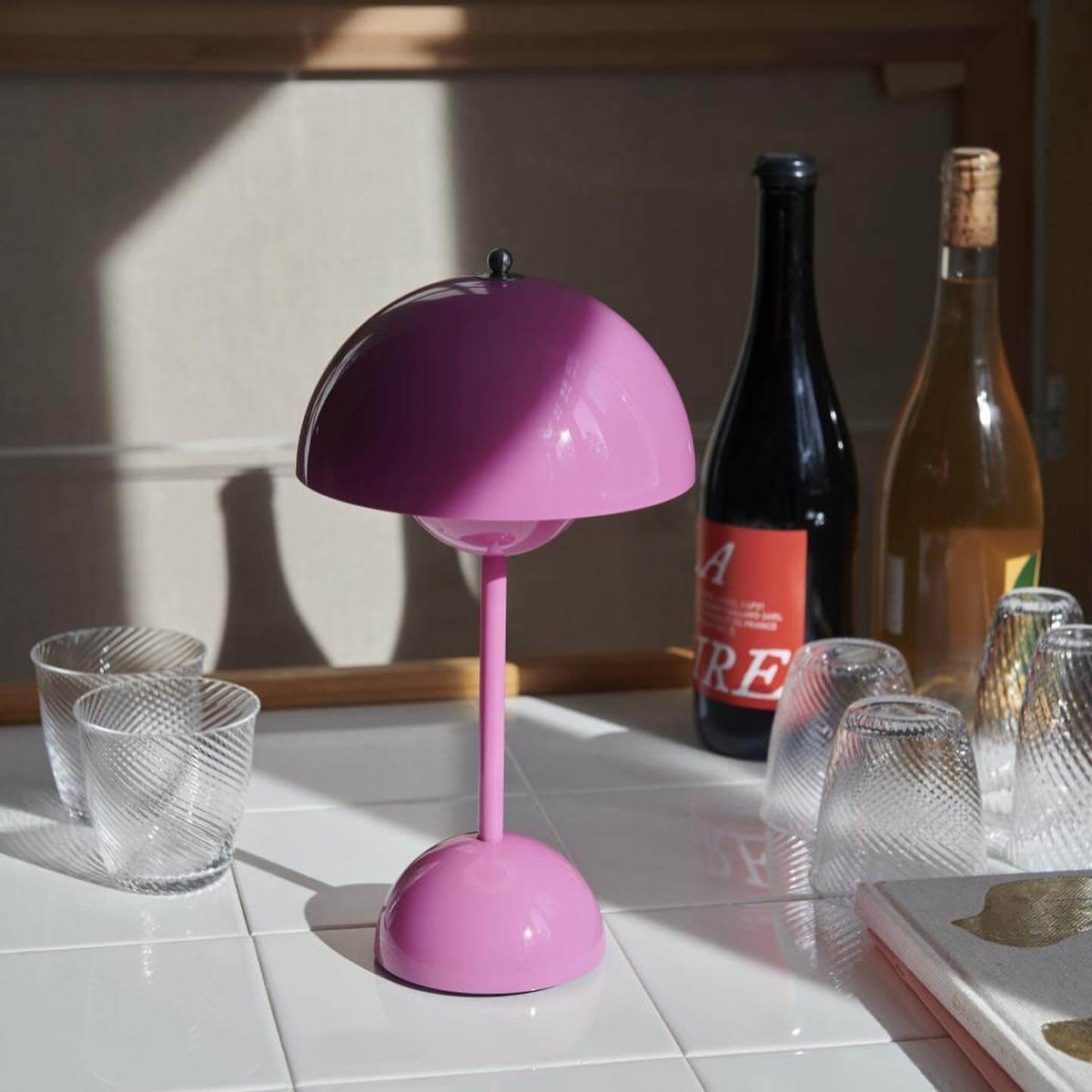Flowerpot Cordless Rechargeable Table Lamp Dimmable Bedside Light