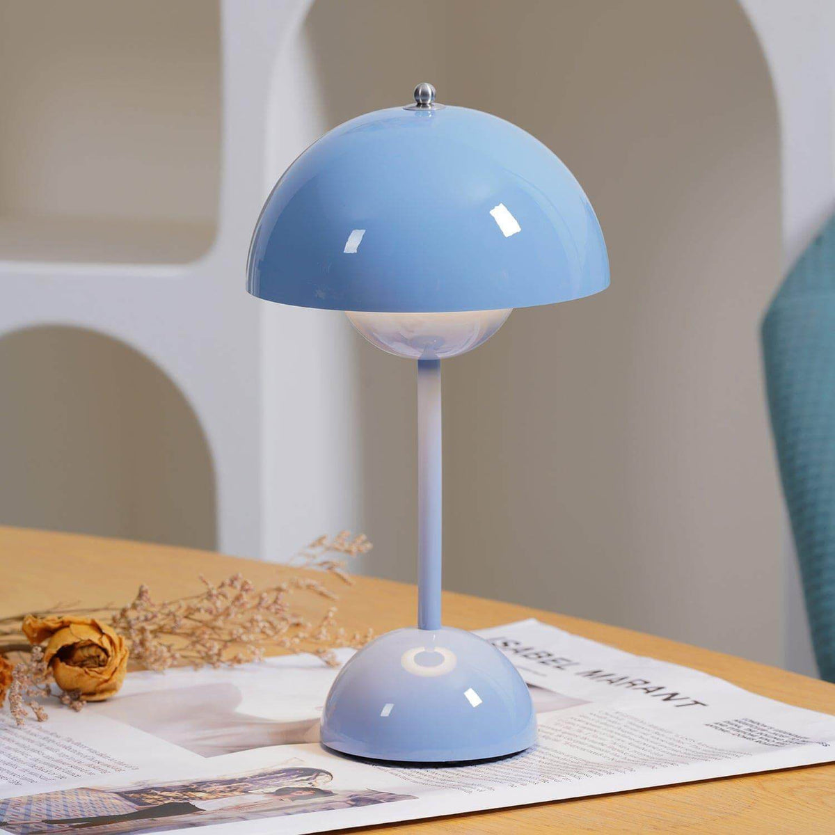 Flowerpot Cordless Rechargeable Table Lamp Dimmable Bedside Light