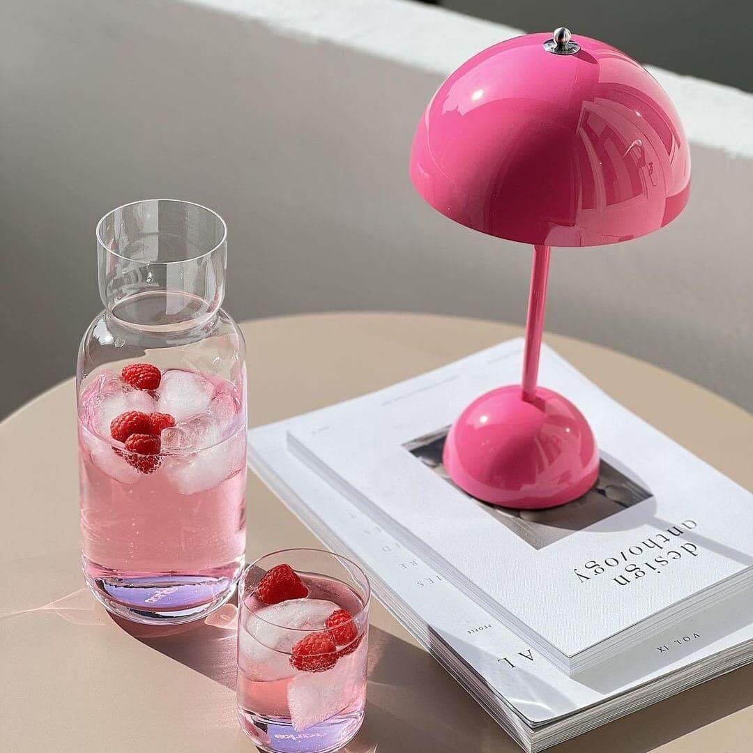 Flowerpot Cordless Rechargeable Table Lamp Dimmable Bedside Light
