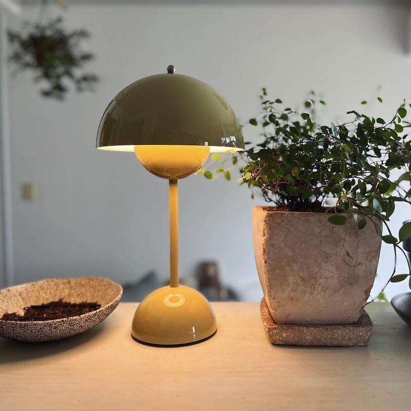 Flowerpot Cordless Rechargeable Table Lamp Dimmable Bedside Light