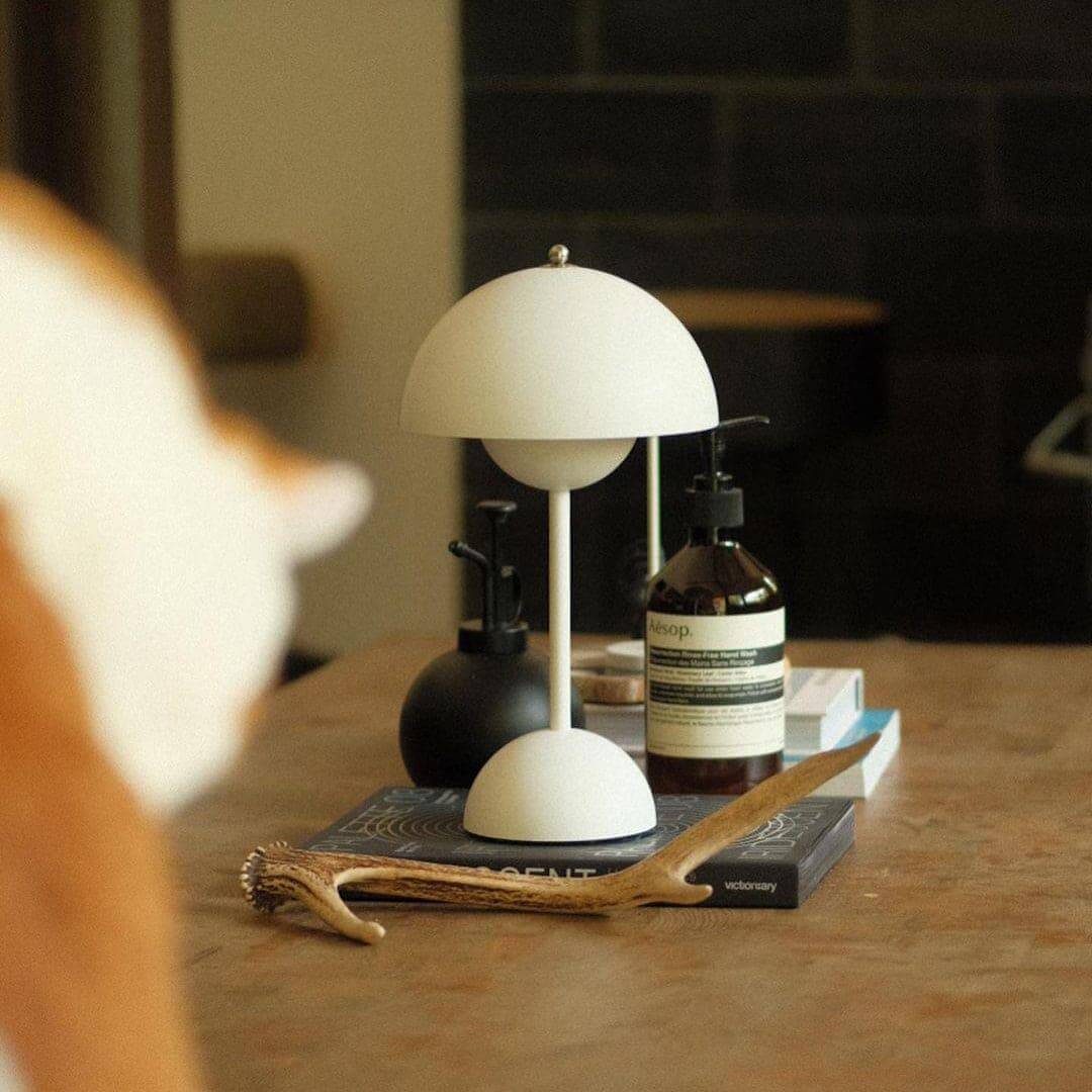 Flowerpot Cordless Rechargeable Table Lamp Dimmable Bedside Light