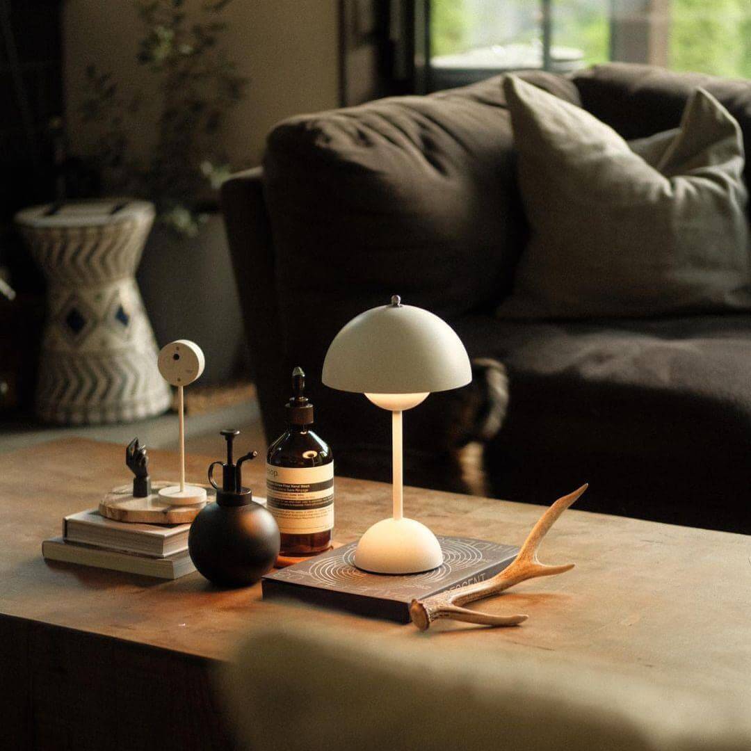 Flowerpot Cordless Rechargeable Table Lamp Dimmable Bedside Light