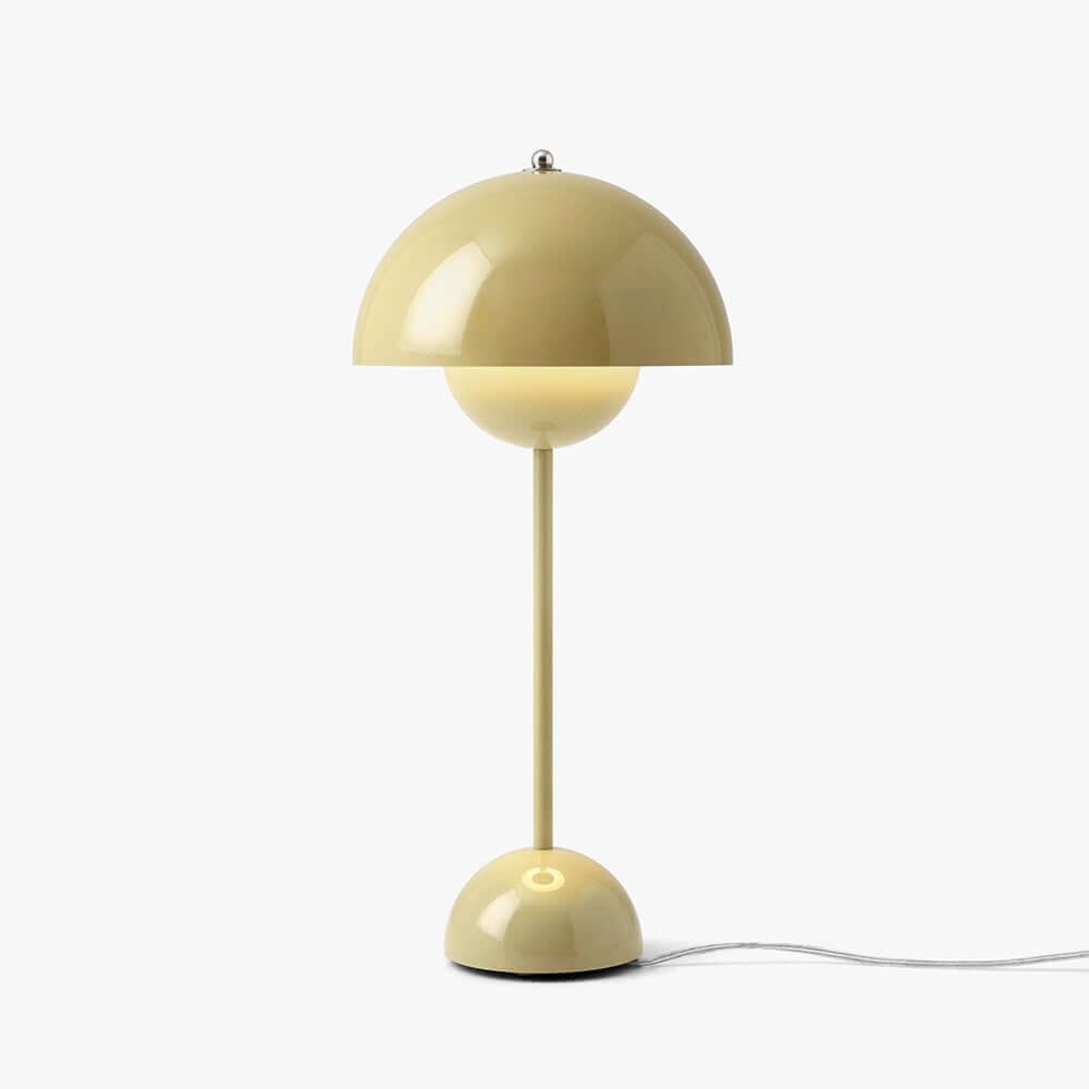 Flowerpot Table Lamp Metal Dome Shade Modern Bedside Light