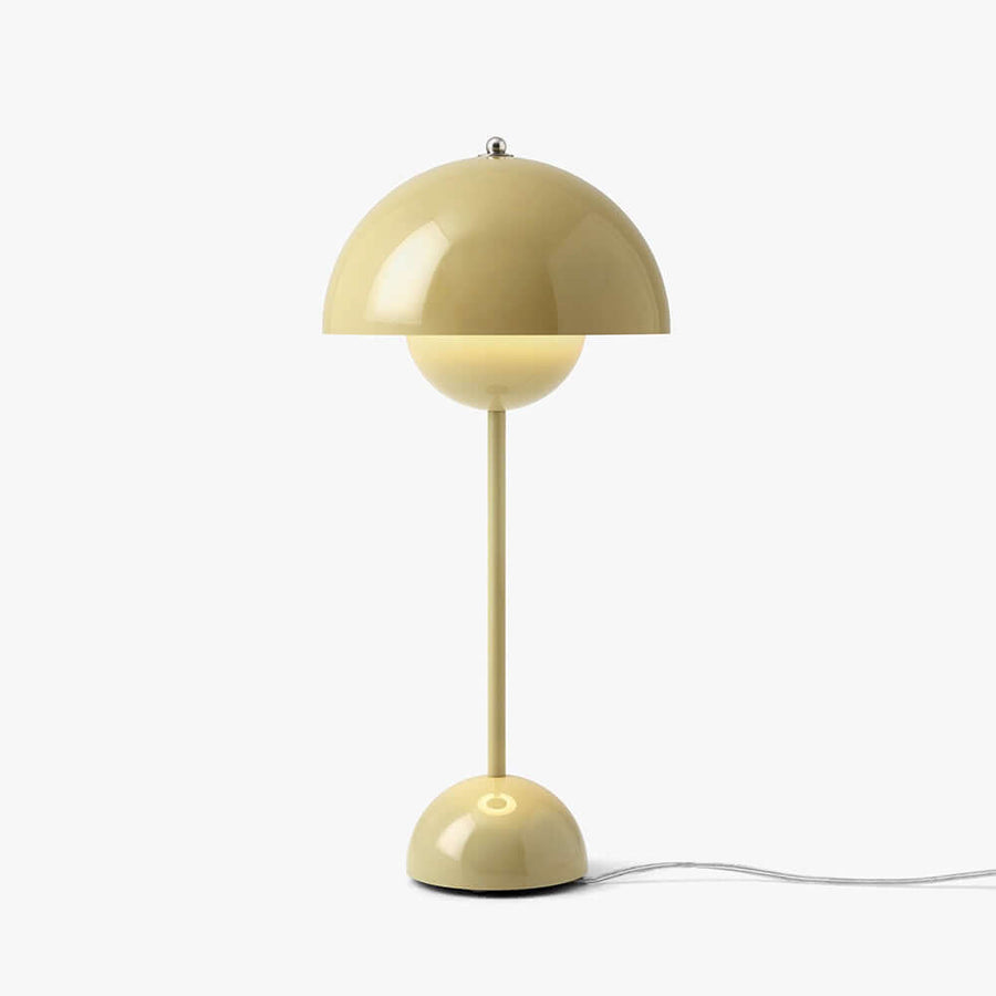 Flowerpot Table Lamp Metal Dome Shade Modern Bedside Light
