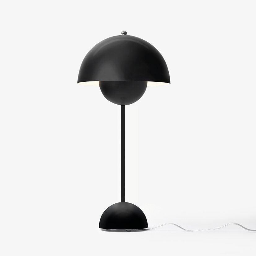 Flowerpot Table Lamp Metal Dome Shade Modern Bedside Light