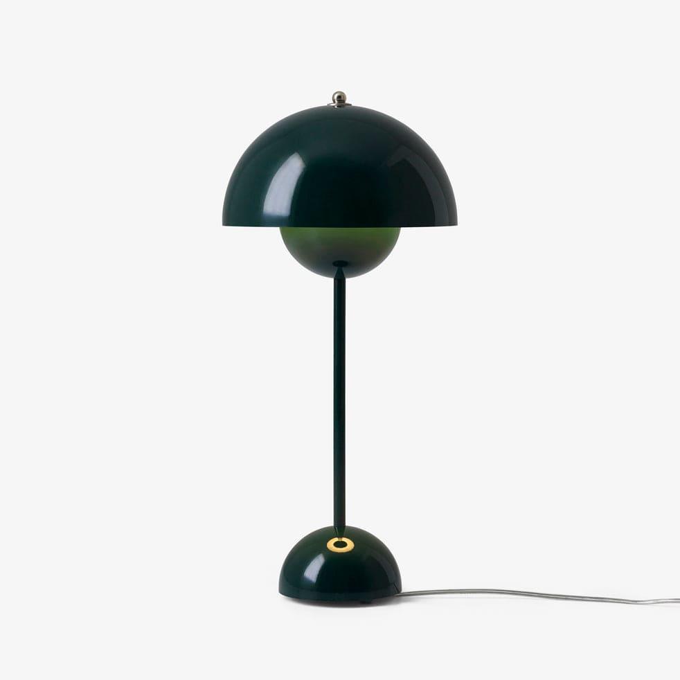 Flowerpot Table Lamp Metal Dome Shade Modern Bedside Light