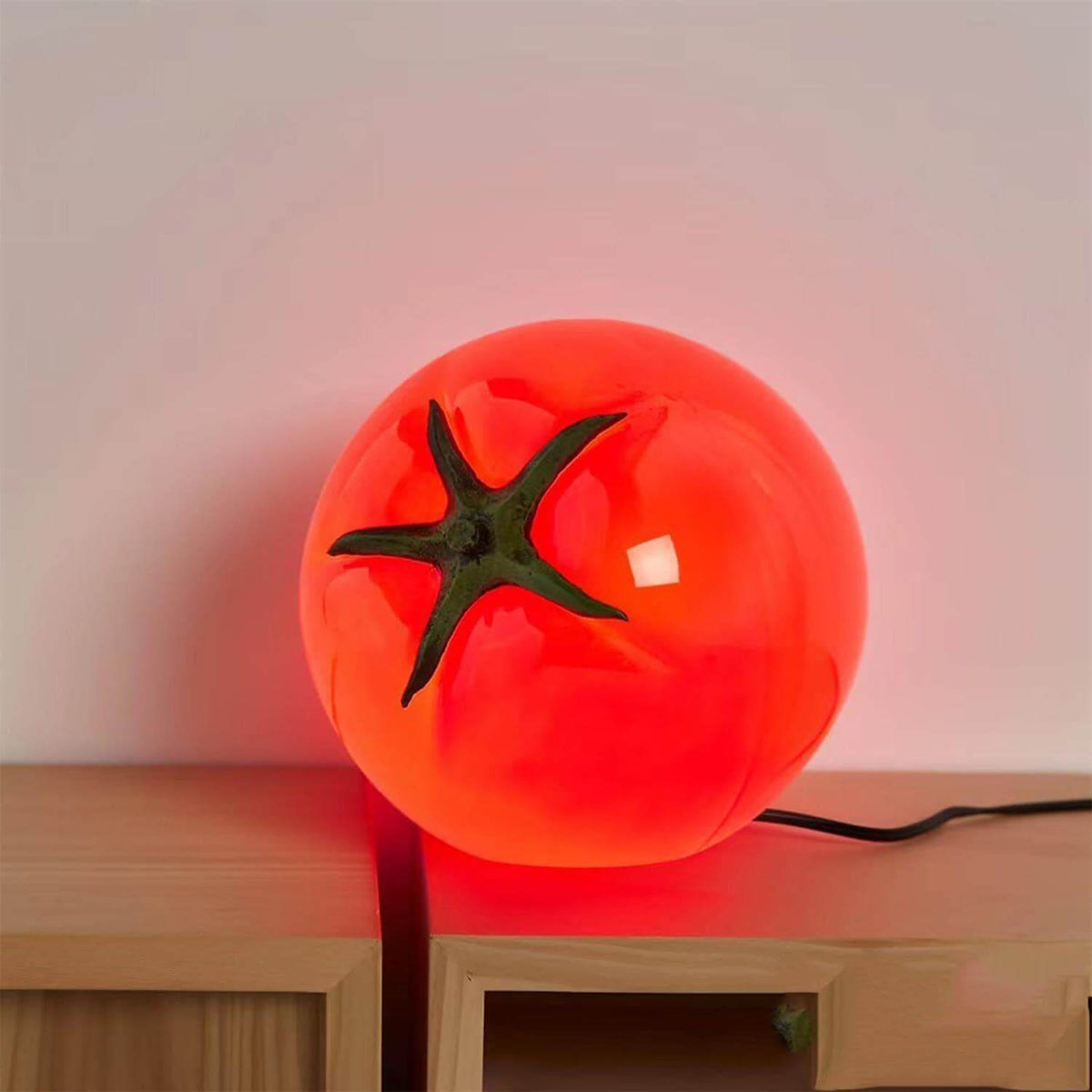 Tomato Modern Table Lamp Metal Shade Warm LED Accent Light