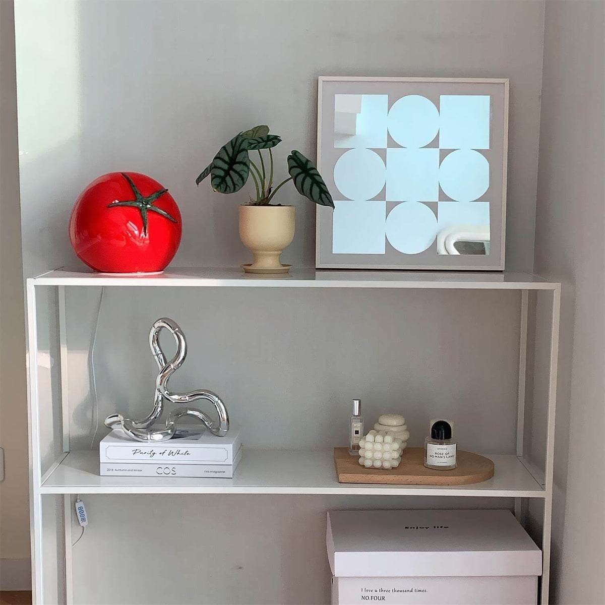 Tomato Modern Table Lamp Metal Shade Warm LED Accent Light