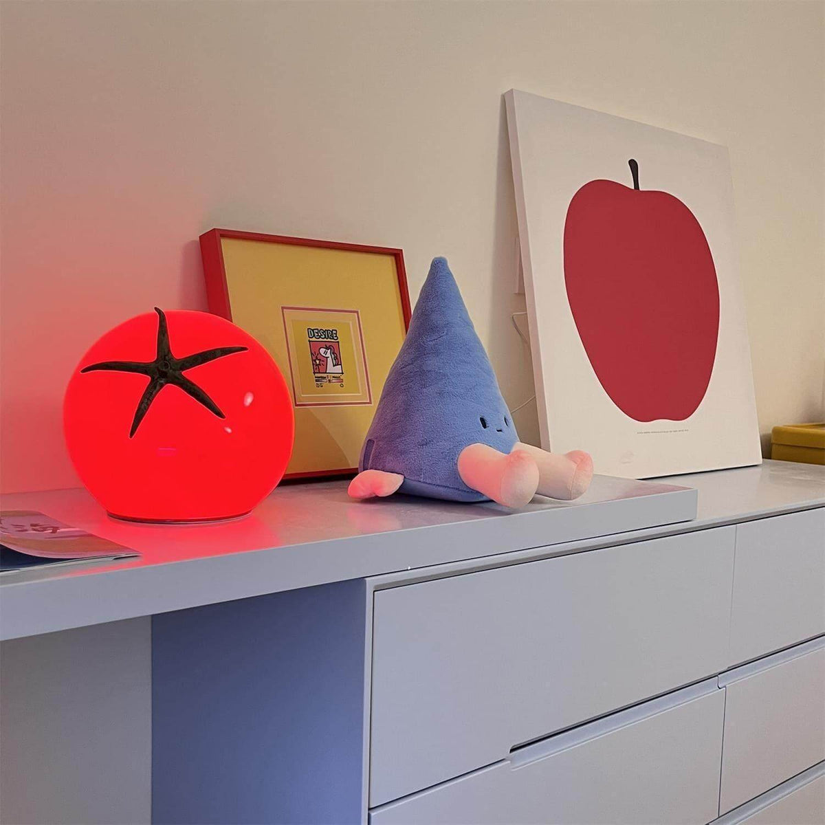 Tomato Modern Table Lamp Metal Shade Warm LED Accent Light