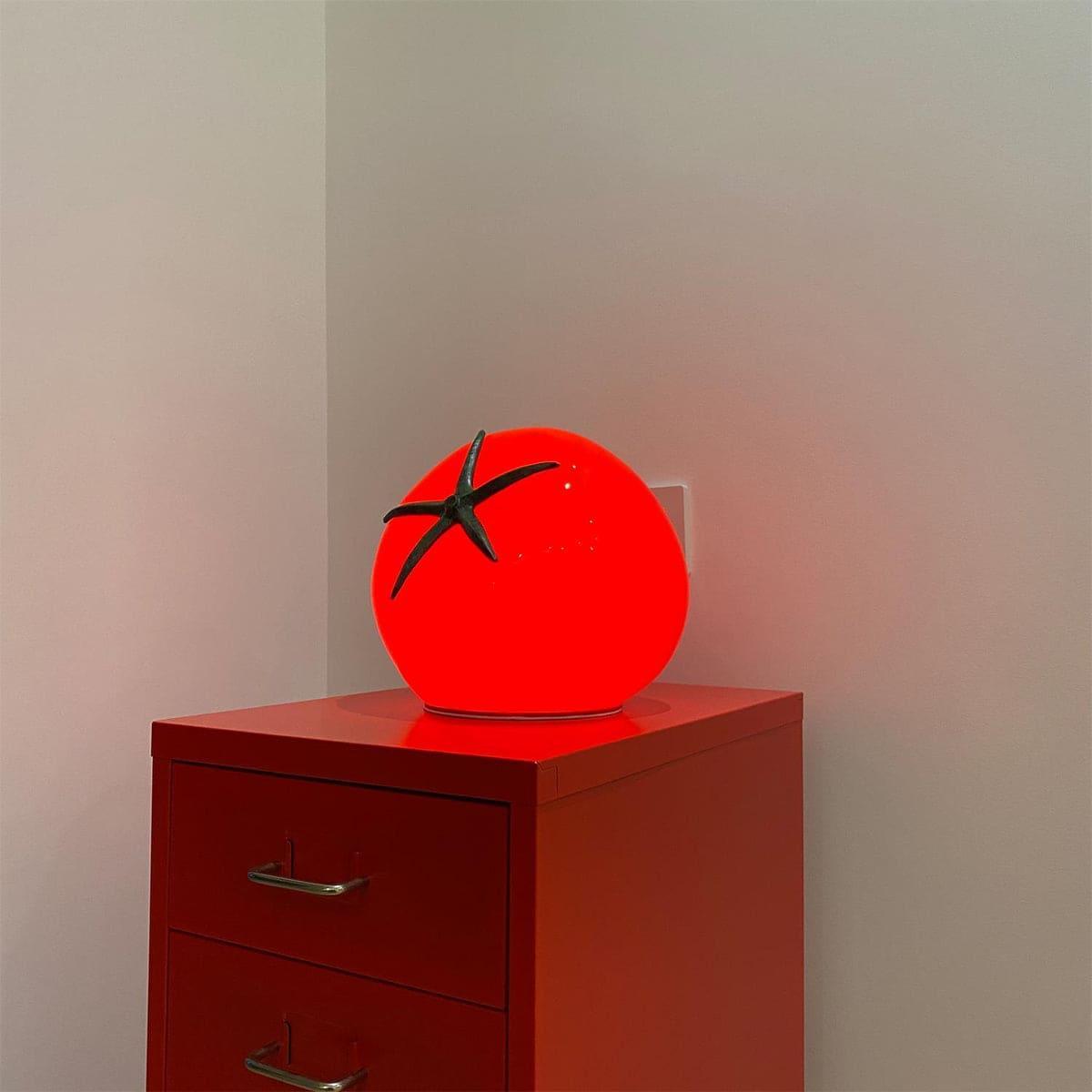 Tomato Modern Table Lamp Metal Shade Warm LED Accent Light