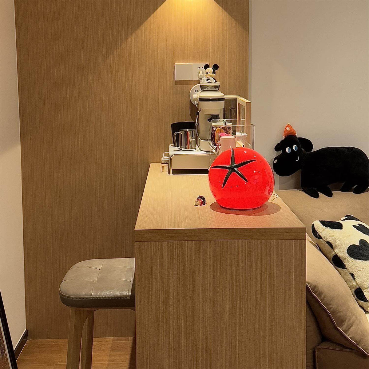 Tomato Modern Table Lamp Metal Shade Warm LED Accent Light