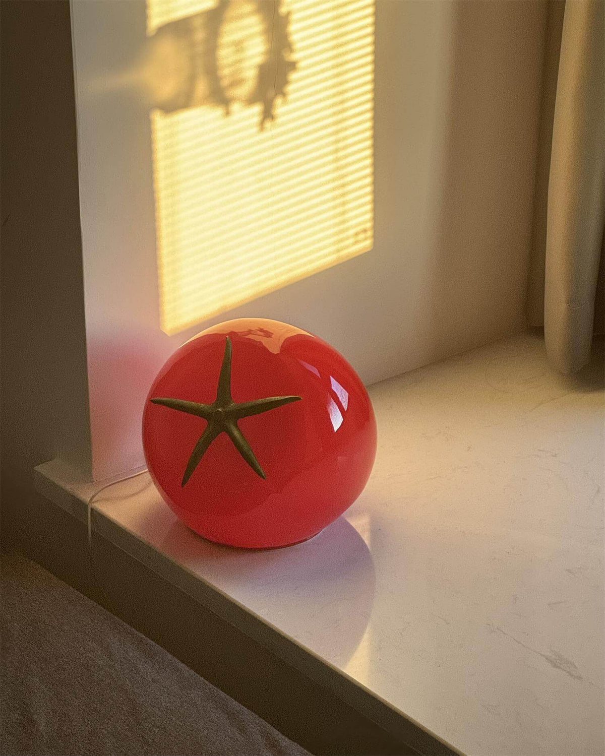 Tomato Modern Table Lamp Metal Shade Warm LED Accent Light