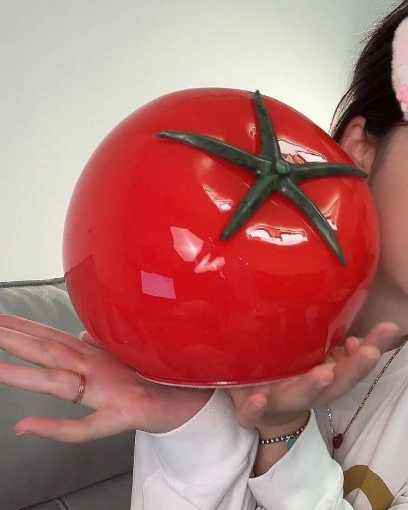 Tomato Modern Table Lamp Metal Shade Warm LED Accent Light