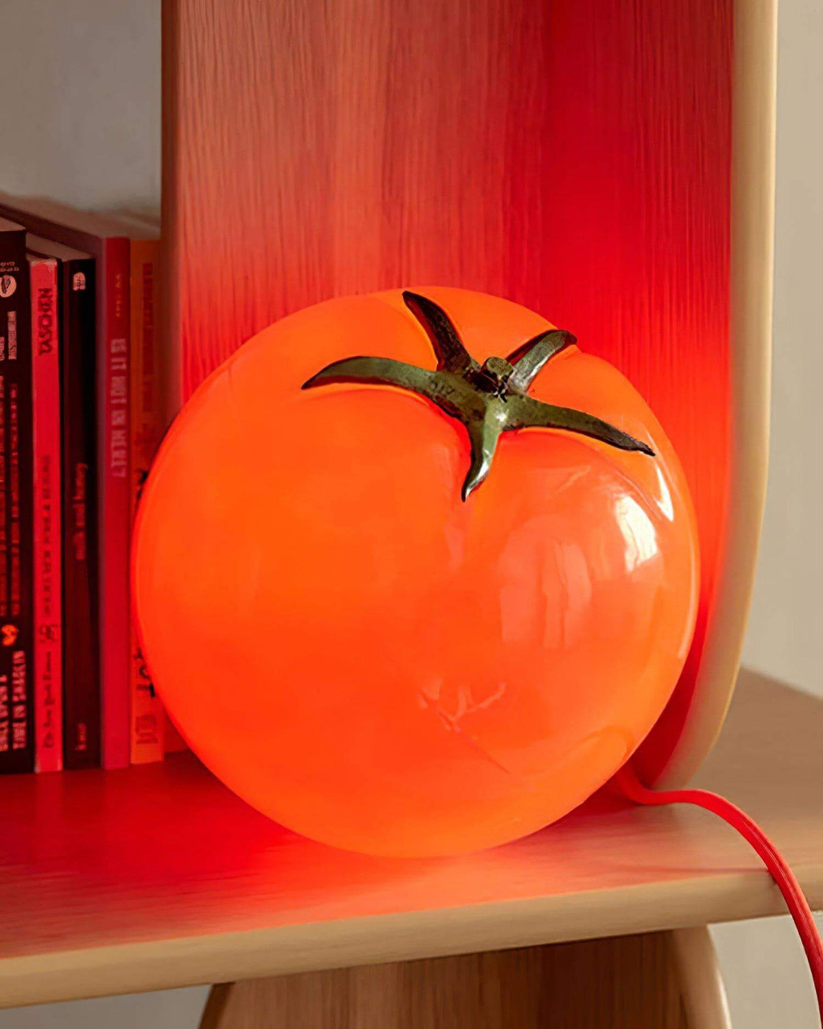 Tomato Modern Table Lamp Metal Shade Warm LED Accent Light