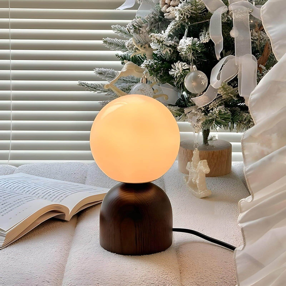 Wood Knuckle Table Lamp Adjustable Wooden Desk Reading Light