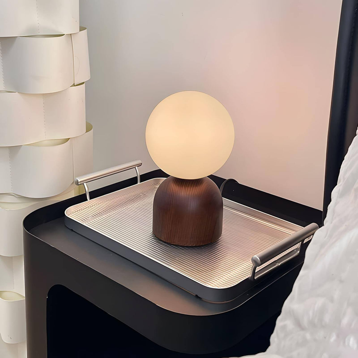 Wood Knuckle Table Lamp Adjustable Wooden Desk Reading Light