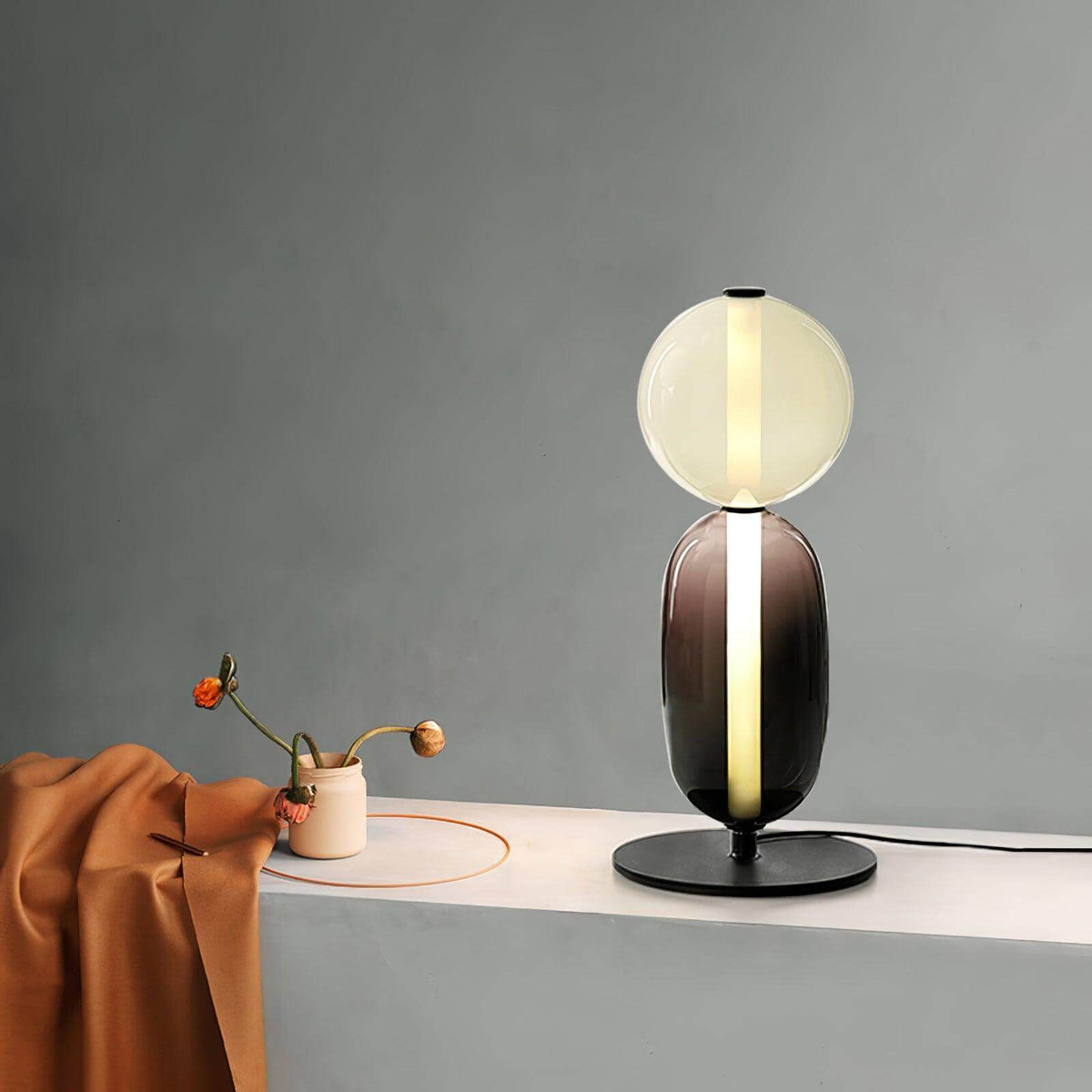 Candied Glass Table Lamp Hand Blown Textured Glass Ambient Light