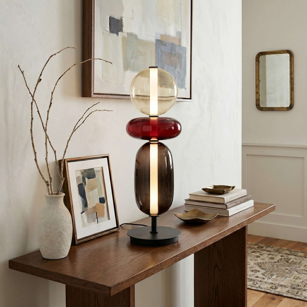 Candied Glass Table Lamp Hand Blown Textured Glass Ambient Light