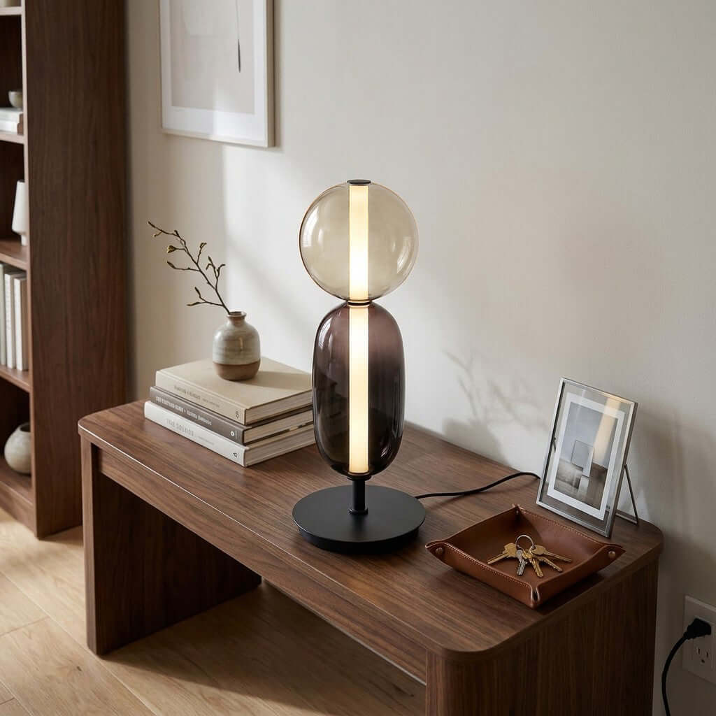 Candied Glass Table Lamp Hand Blown Textured Glass Ambient Light