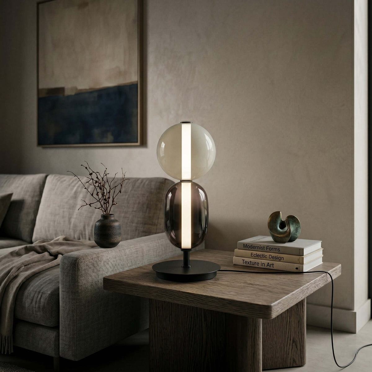 Candied Glass Table Lamp Hand Blown Textured Glass Ambient Light