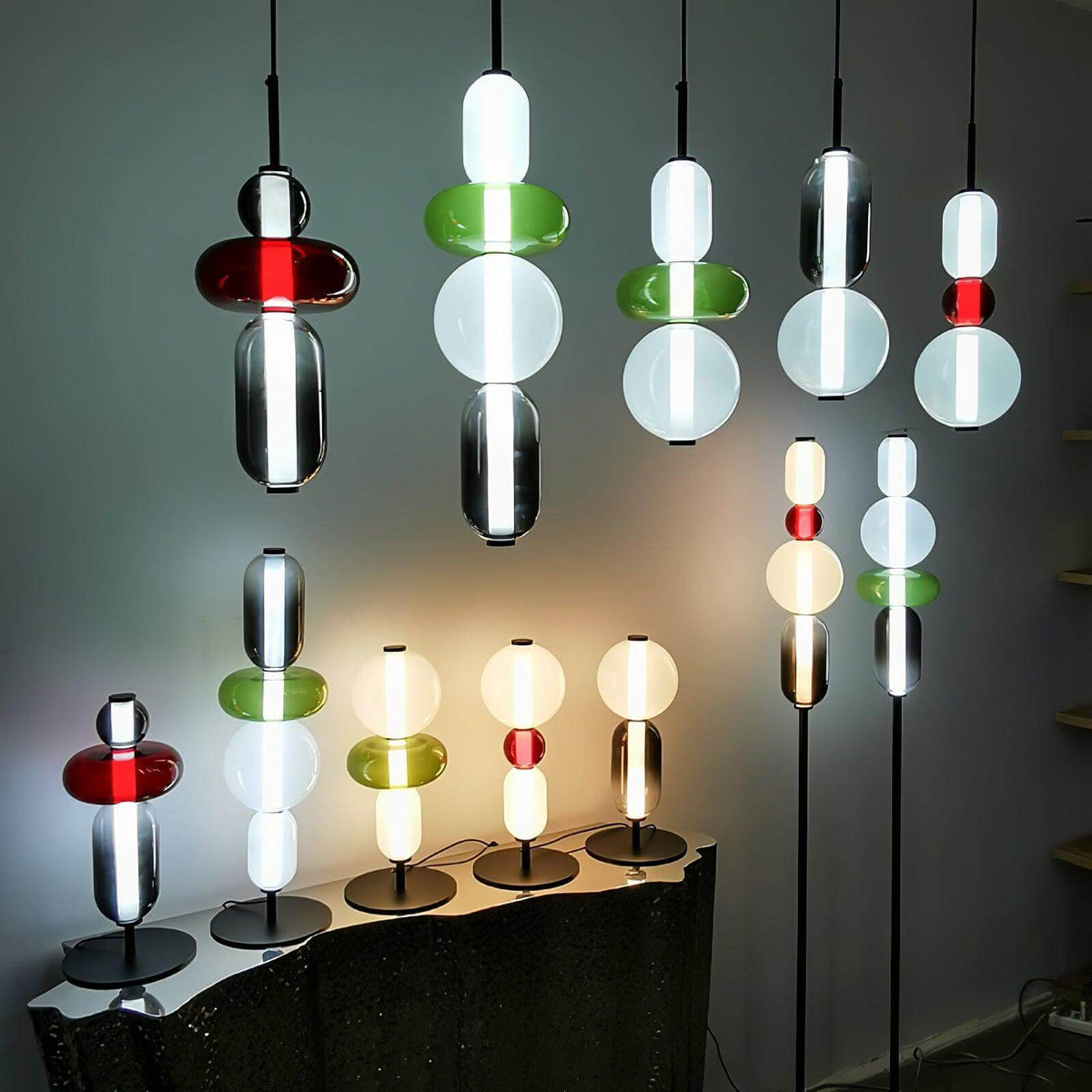 Candied Glass Table Lamp Hand Blown Textured Glass Ambient Light