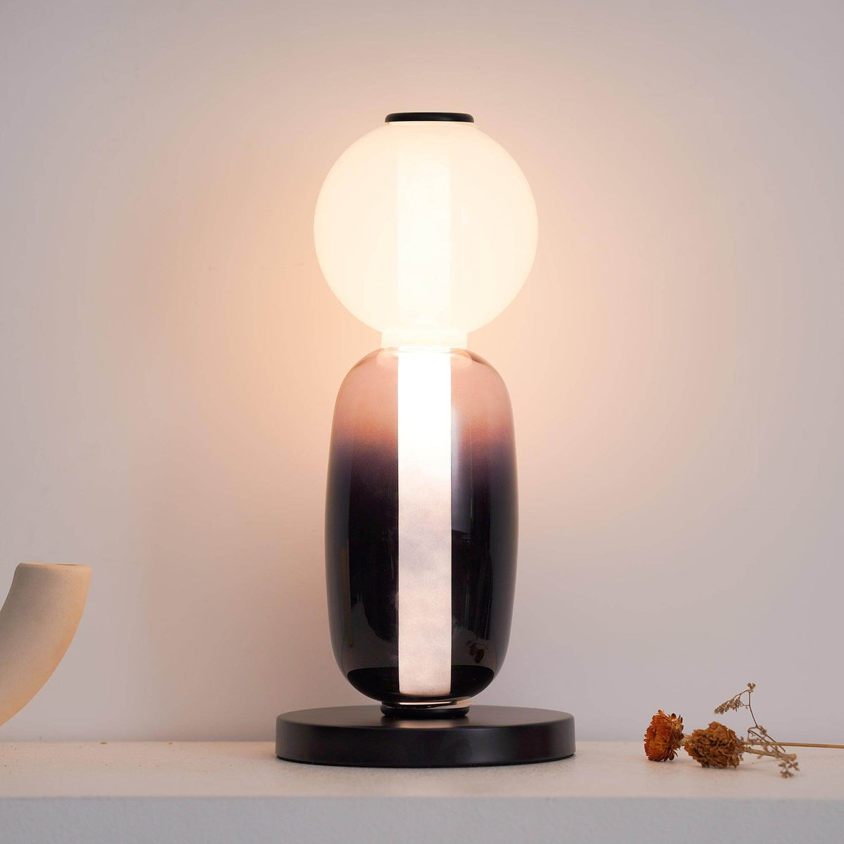 Candied Glass Table Lamp Hand Blown Textured Glass Ambient Light