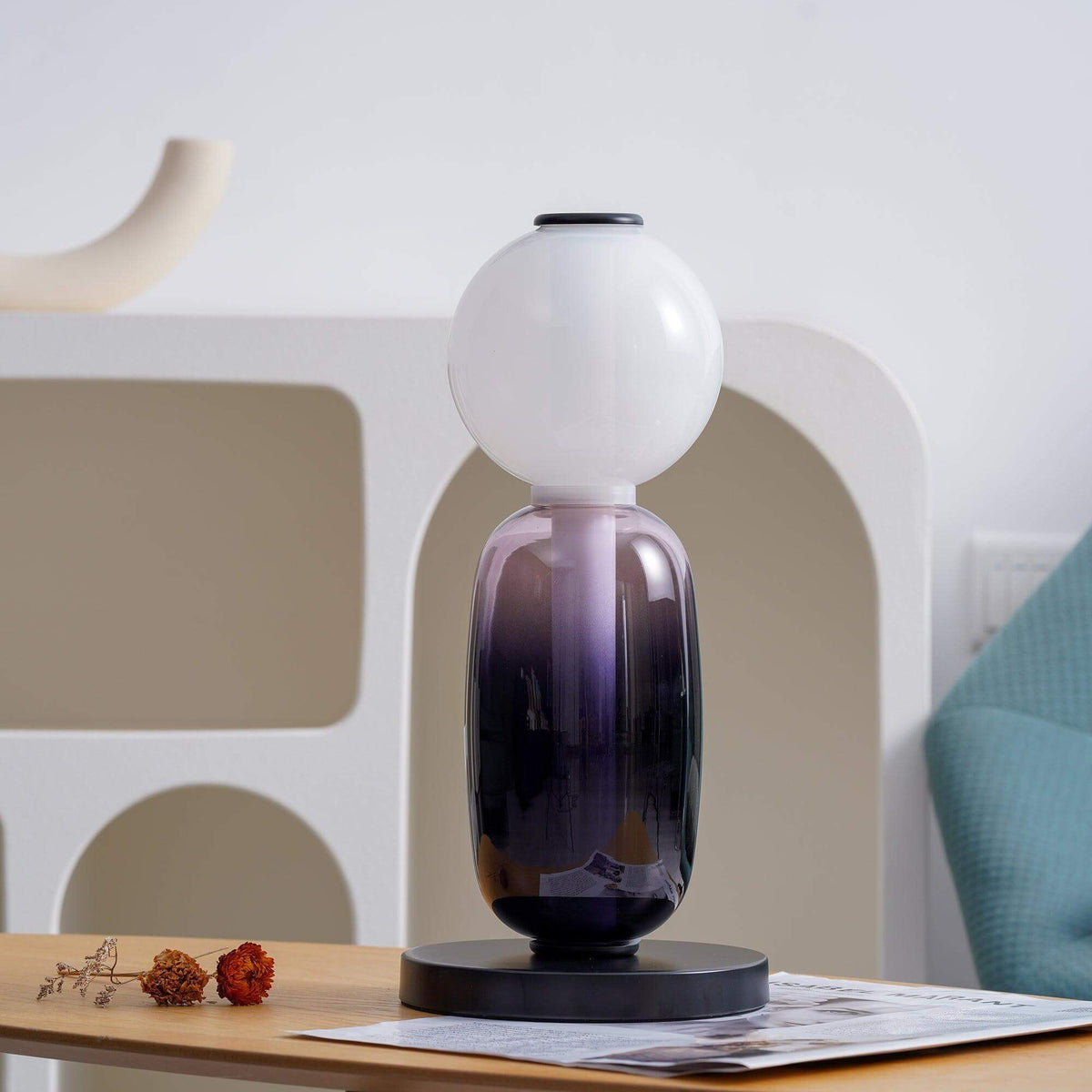 Candied Glass Table Lamp Hand Blown Textured Glass Ambient Light