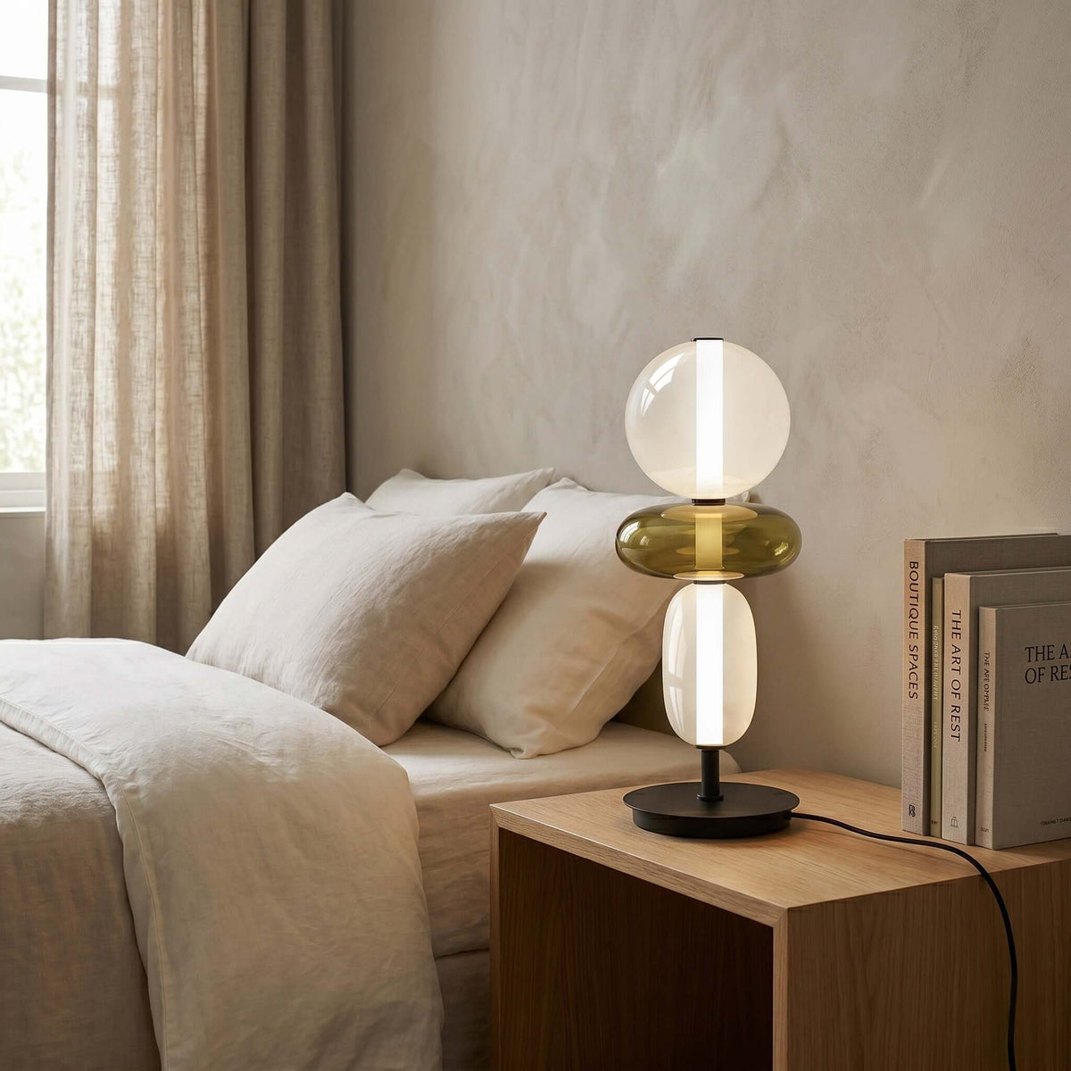 Candied Glass Table Lamp Hand Blown Textured Glass Ambient Light