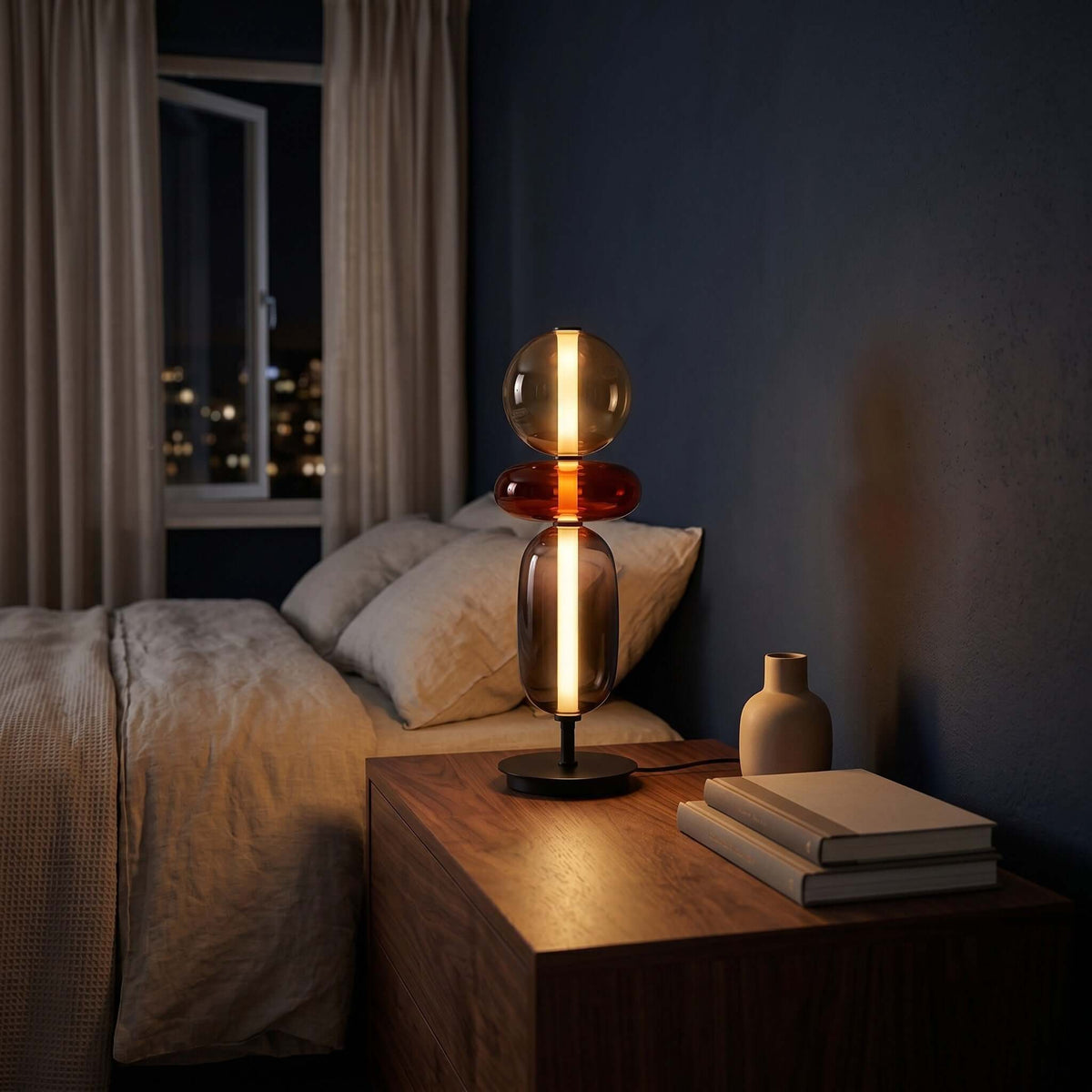 Candied Glass Table Lamp Hand Blown Textured Glass Ambient Light