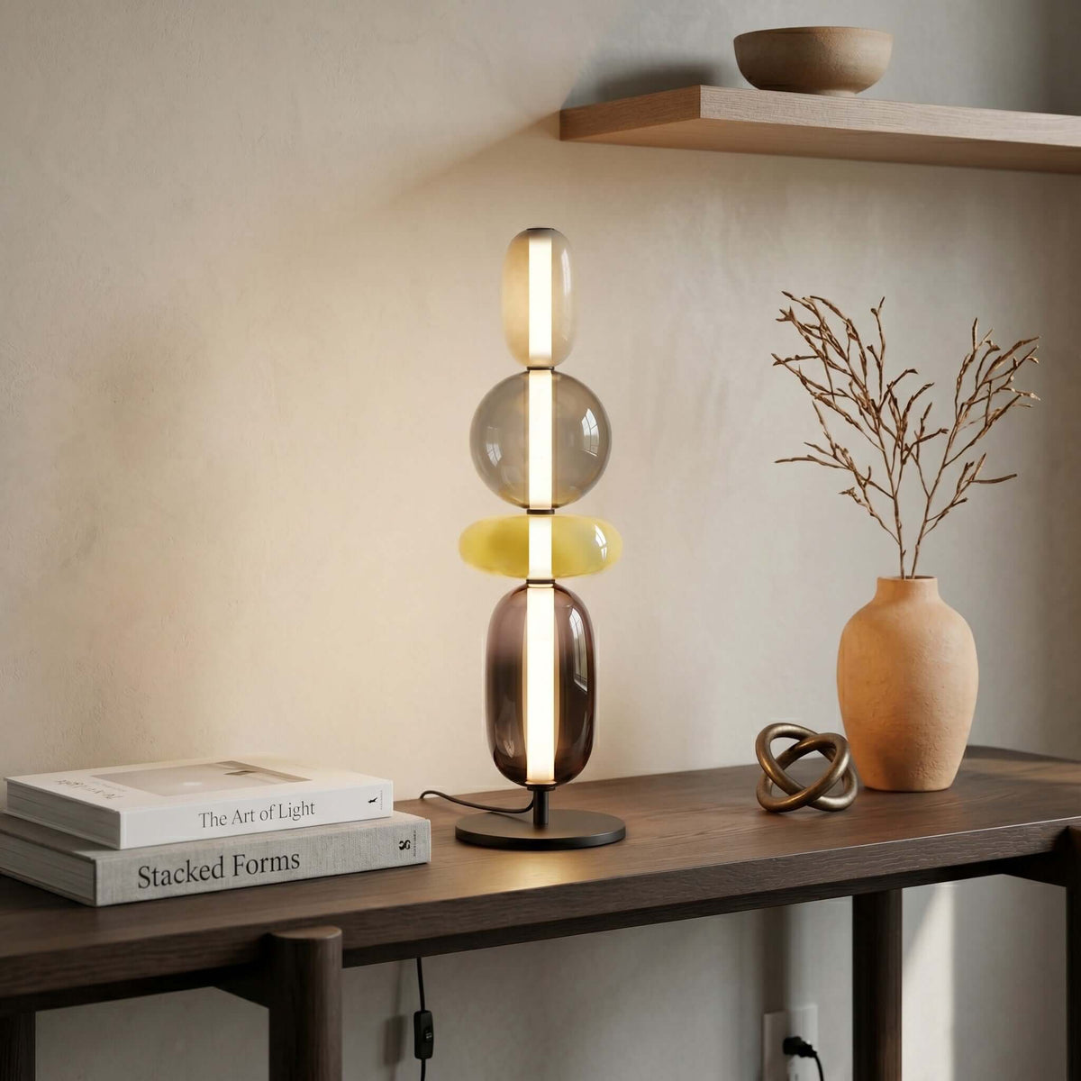 Candied Glass Table Lamp Hand Blown Textured Glass Ambient Light