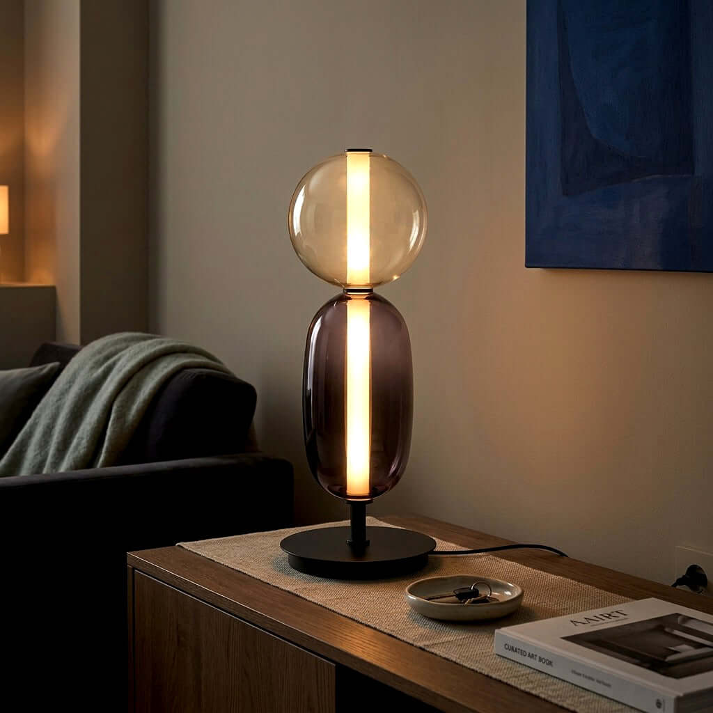 Candied Glass Table Lamp Hand Blown Textured Glass Ambient Light